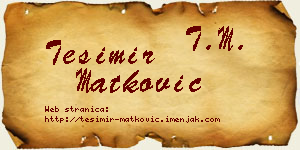 Tešimir Matković vizit kartica